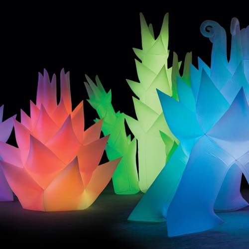 Lighted inflatable sculptures